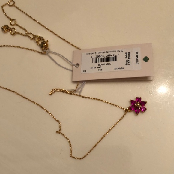 KATE SPADE “FIRST BLOOM” PINK FLOWER NECKLACE 🌸 - Picture 3 of 10
